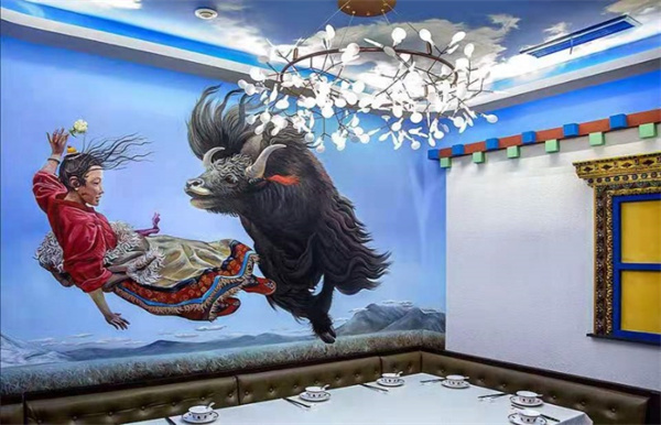 藏族文化彩绘展示