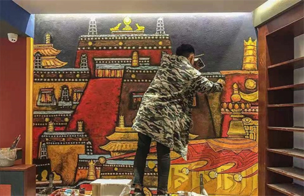 藏族文化彩绘展示